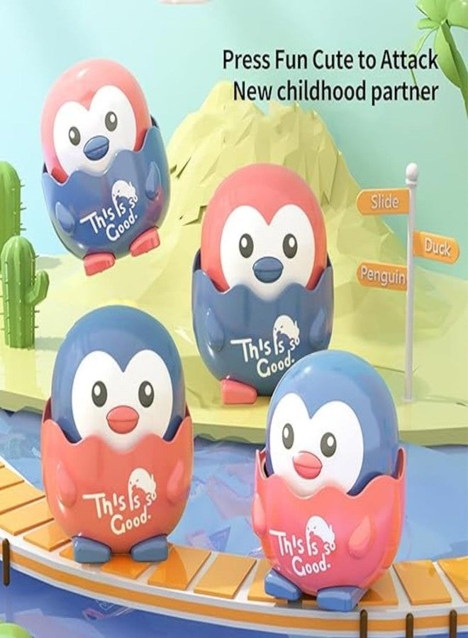 Munmoll Wind Up Animal Two-in-one Inertia Penguin Toy Car Penguin Shapes Manually Press Push Slide Cartoon Animal Toy for Kids Infant Toddler Boy Girl Multicolor (Pack of 1) - Image 2